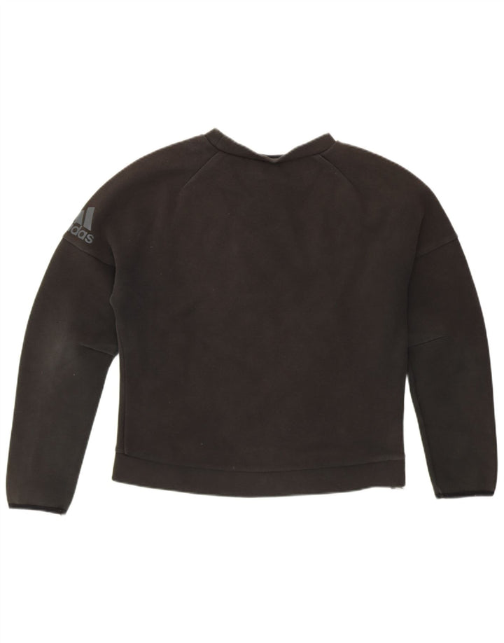 Felpa con grafica corta ADIDAS da donna UK 12 media nera