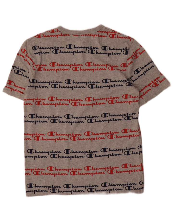T-shirt con grafica Champion Heritage da uomo in cotone grigio medio