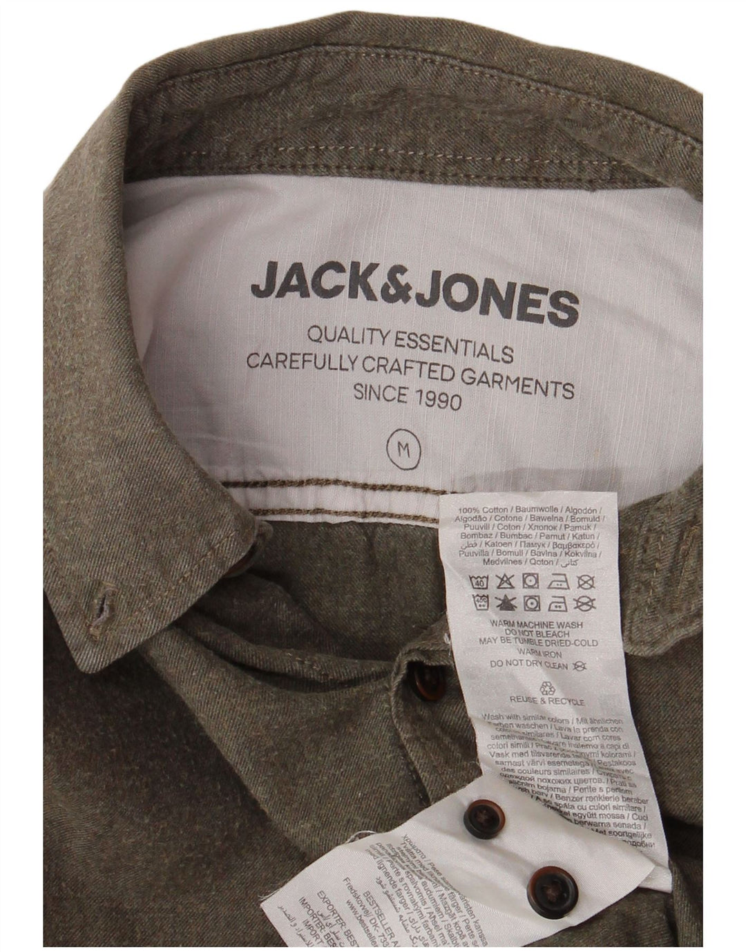 Camicia da uomo Jack & Jones in cotone kaki medio