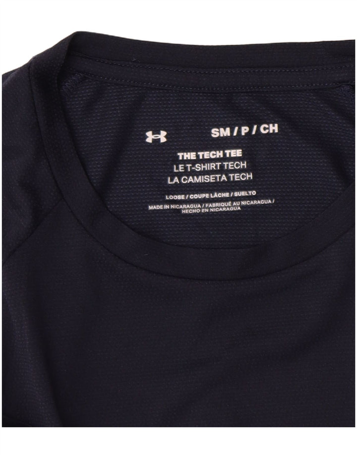 Maglietta da uomo Under Armour Top Small in poliestere blu navy