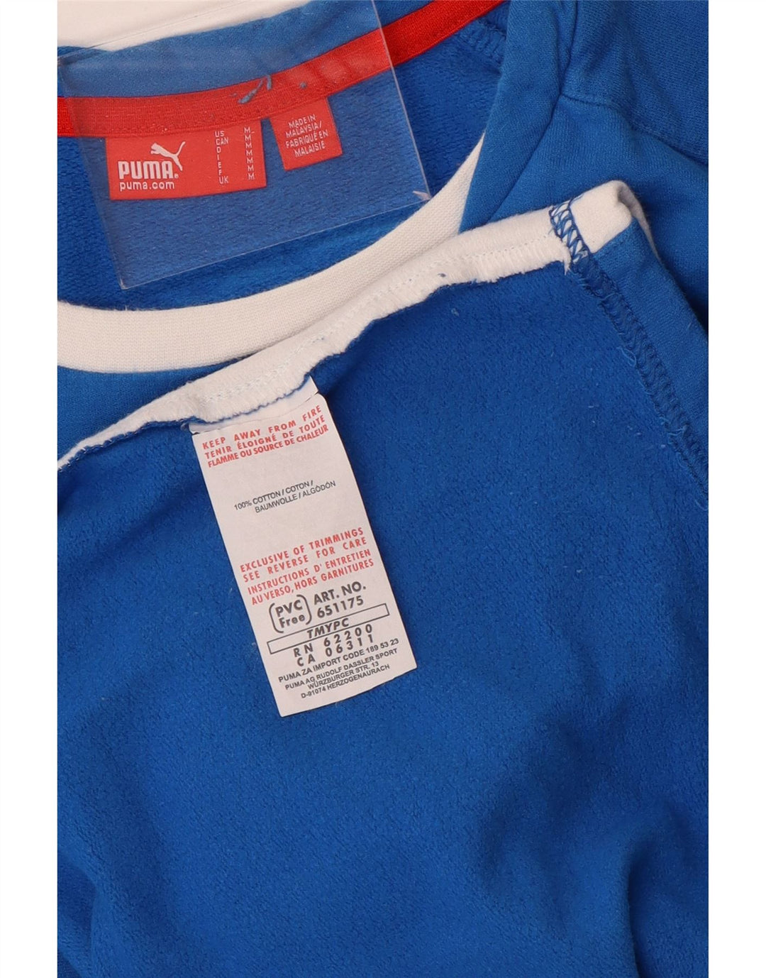 Maglia a maniche lunghe da donna Puma UK 14 Cotone color block blu medio
