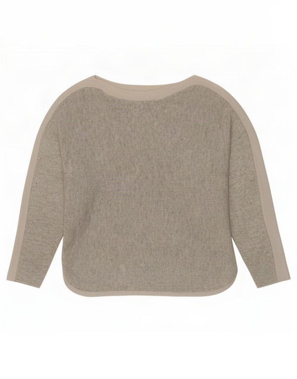 Maglione da donna con scollo a barca Oasis UK 16 Large in viscosa color block grigio
