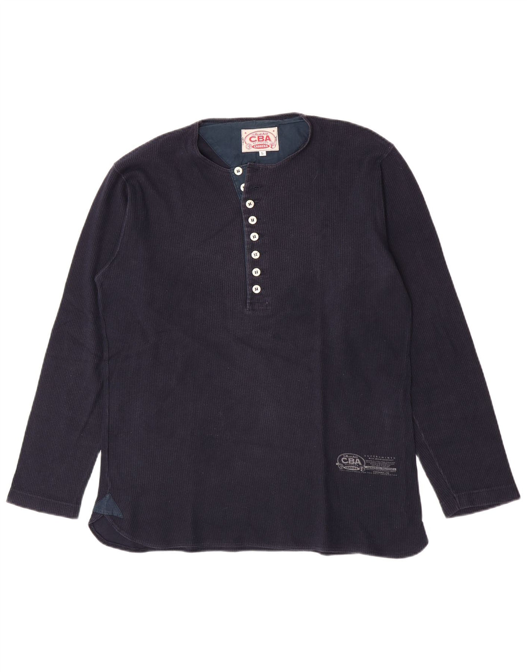 Carrera Top da uomo a manica lunga grande in cotone blu navy