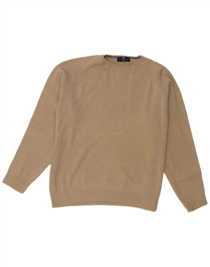 Maglione maglione girocollo da uomo Marks & Spencer in cotone beige medio