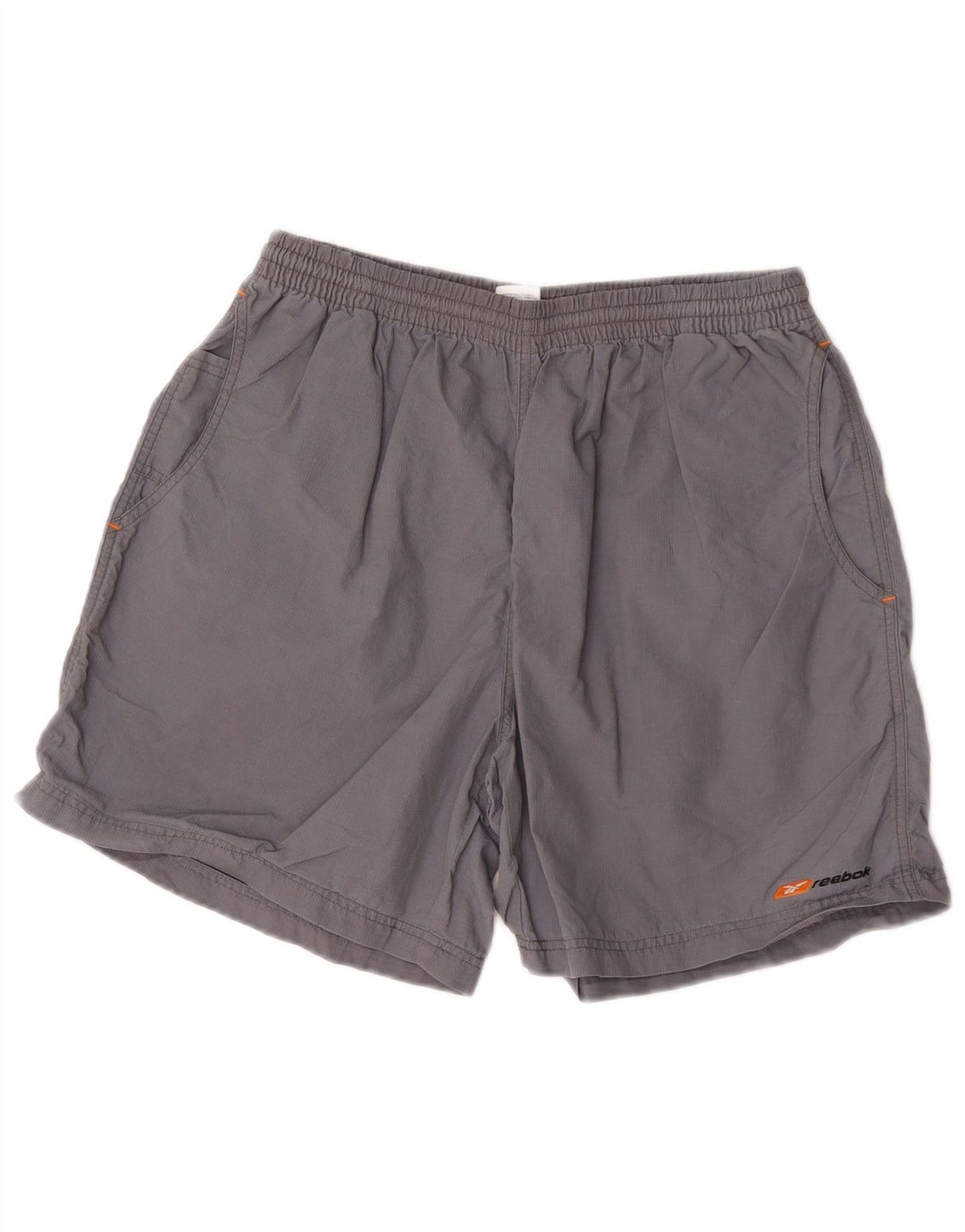Pantaloncini sportivi Reebok da uomo in nylon grigio medio