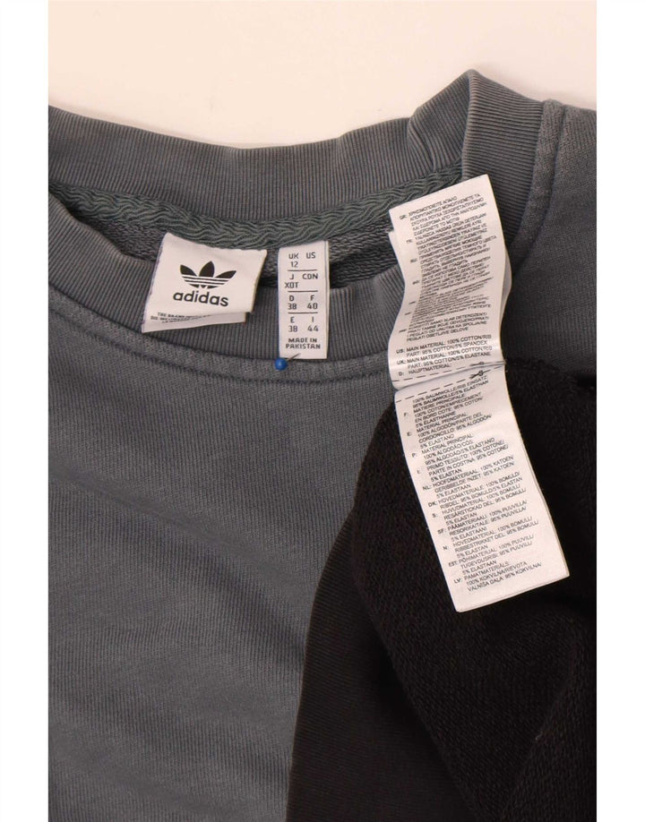 Felpa grafica da donna Adidas Jumper UK 12 Colorblock grigio medio
