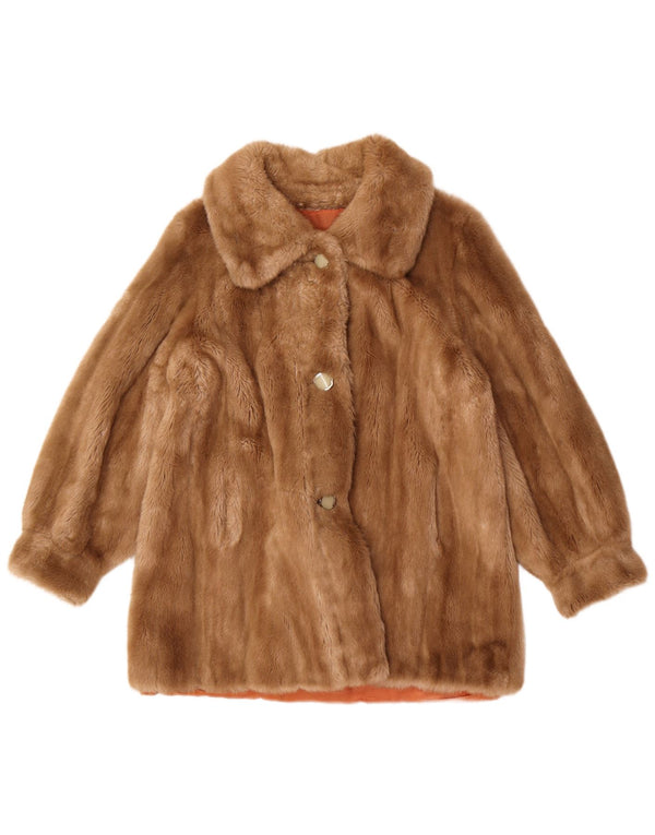 Cappotto in pelliccia sintetica da donna Tissavel UK 10 piccolo acrilico marrone