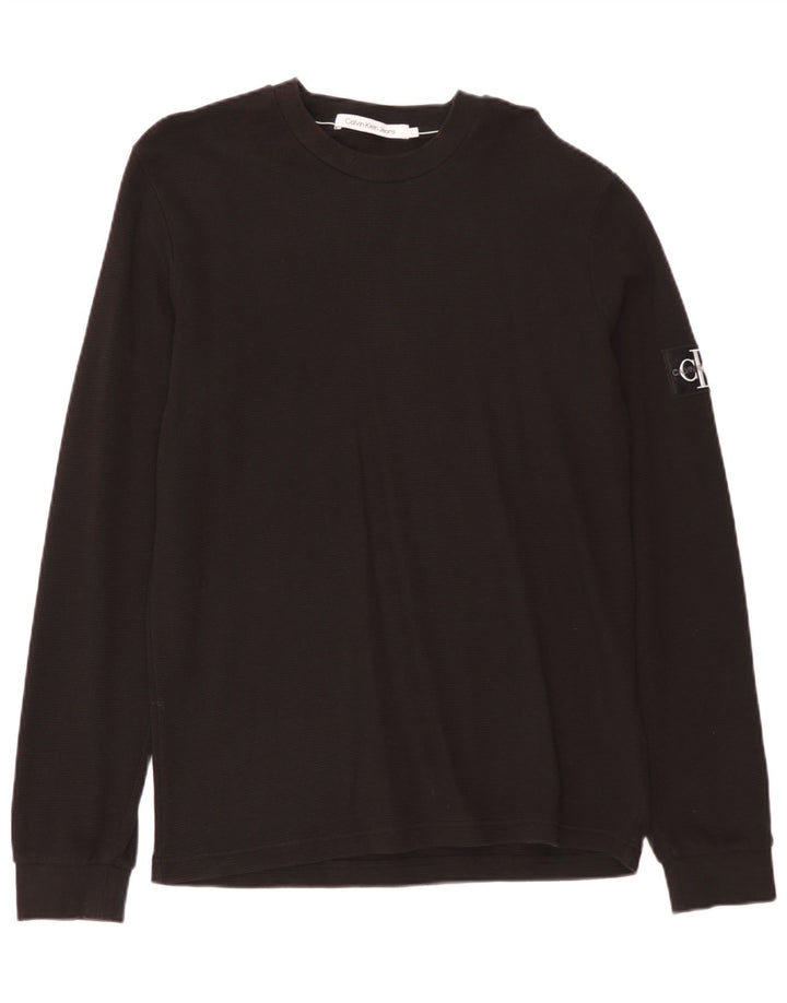 Calvin Klein Jeans Top da uomo a maniche lunghe grande marrone