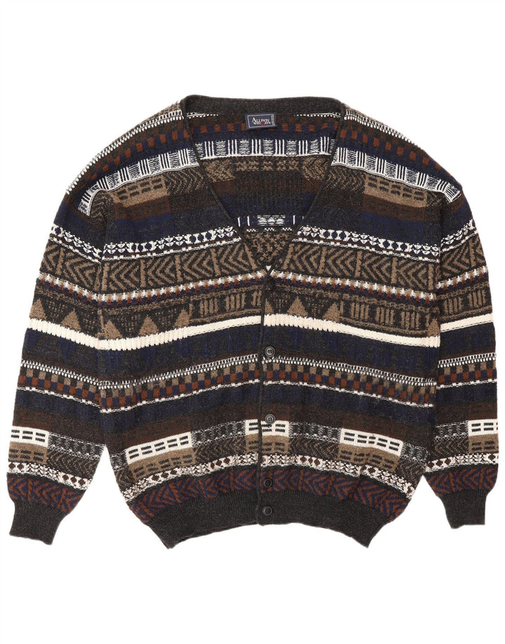 Maglione cardigan da uomo ALLISON WINGATE IT 56 2XL Fair Isle multicolore