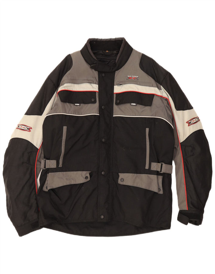 Giacca da pilota vintage da uomo UK 44 2XL Poliammide color block nero