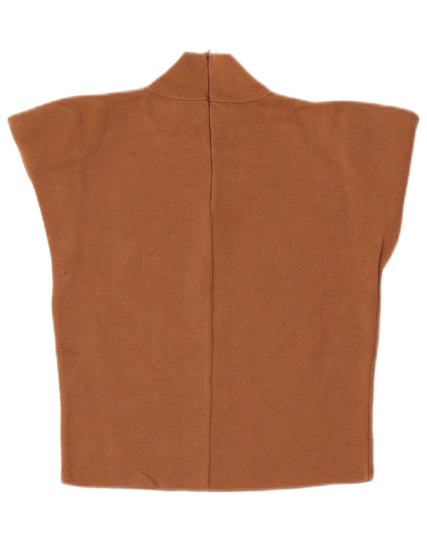 Top corto da donna Zara in camicetta UK 12 Viscosa beige medio