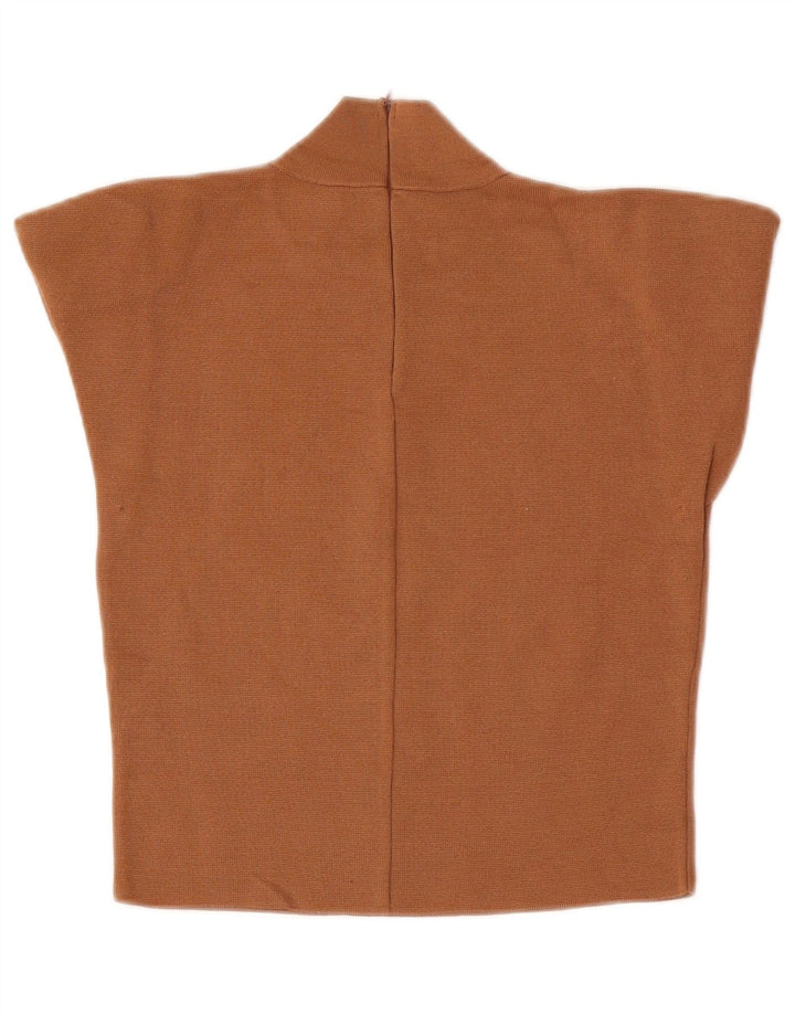 Top corto da donna Zara in camicetta UK 12 Viscosa beige medio