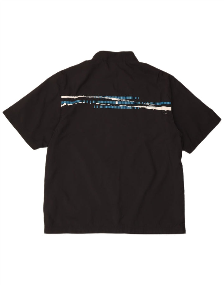 Giacca da ginnastica da uomo a maniche corte Adidas piccola in poliestere nero