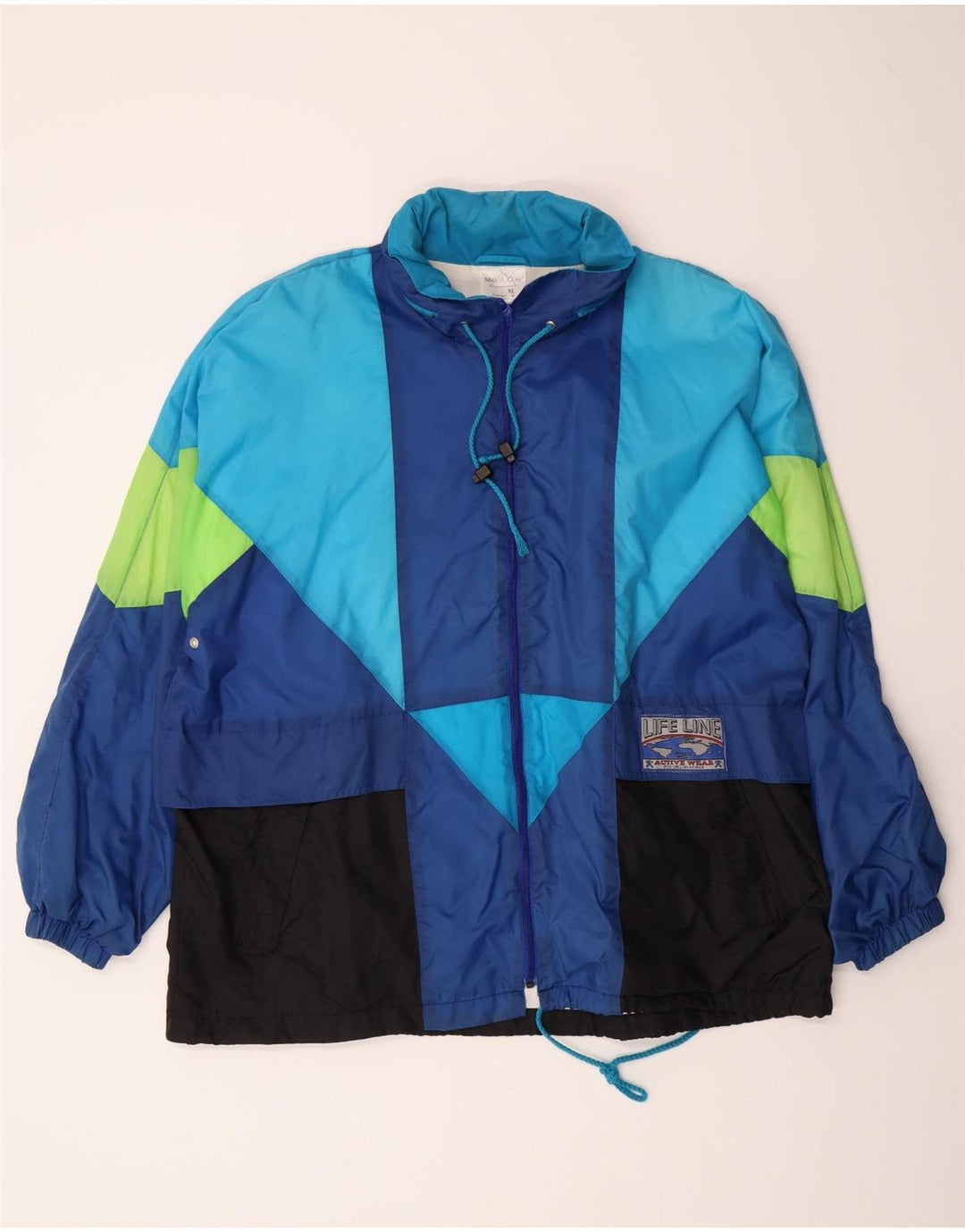 MARCEL CLAIR Mens Hooded Tracksuit Top Jacket XL Blue Colourblock Vintage Marcel Clair and Second-Hand Marcel Clair from Messina Hembry 