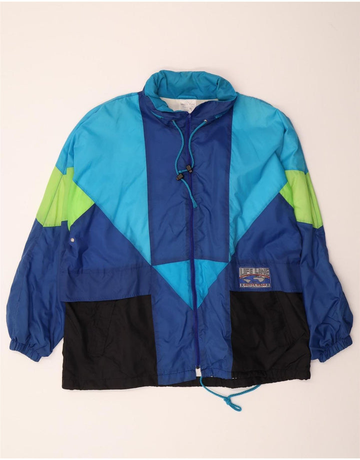 MARCEL CLAIR Mens Hooded Tracksuit Top Jacket XL Blue Colourblock Vintage Marcel Clair and Second-Hand Marcel Clair from Messina Hembry 