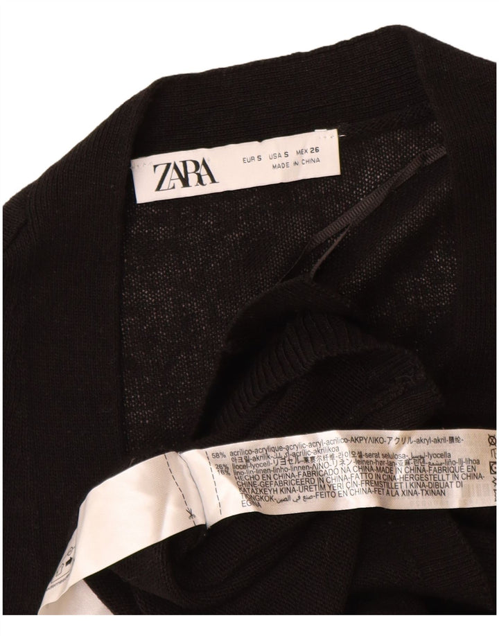 Maglione cardigan da donna Zara UK 10 piccolo acrilico nero