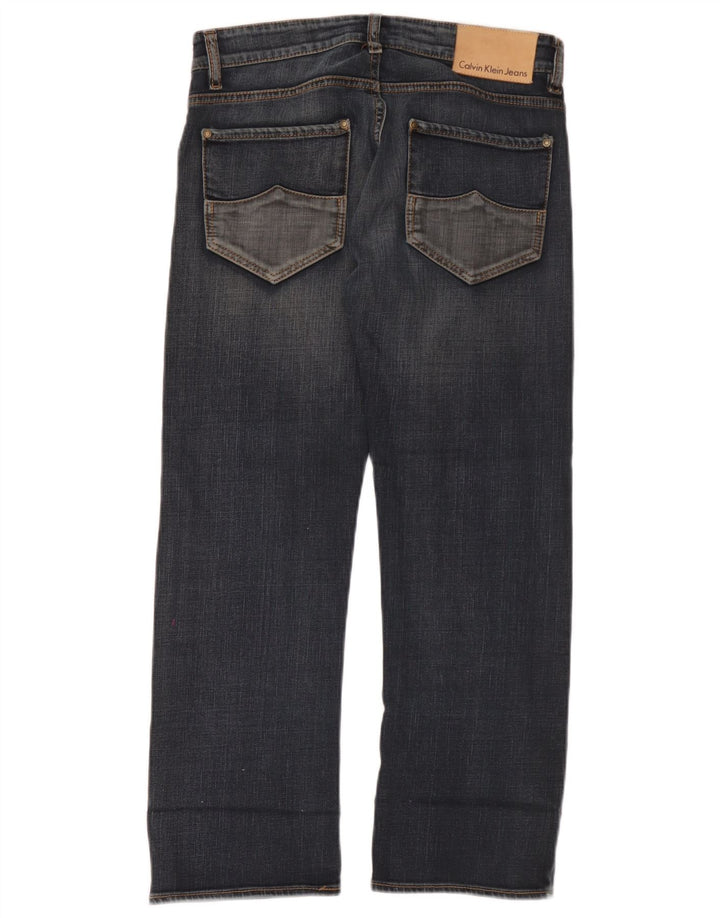 Jeans dritti da donna Calvin Klein W30 L26 cotone blu navy