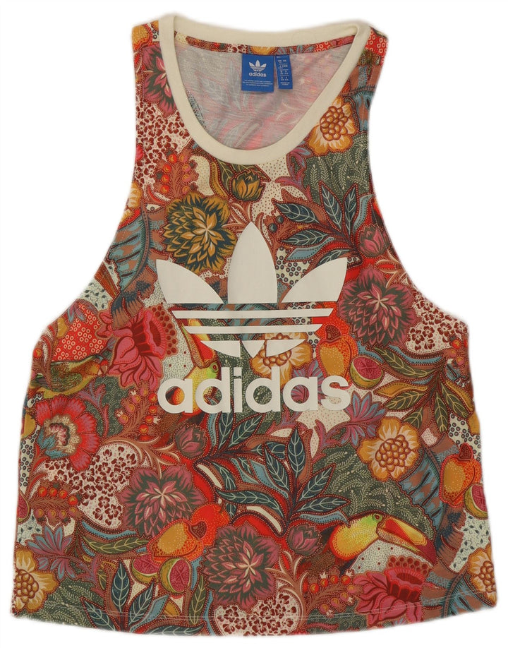 Canotta grafica da donna ADIDAS UK 12 Poliestere floreale multicolore medio