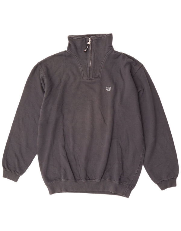 Felpa Champion da uomo con zip e collo, 2XL, cotone grigio