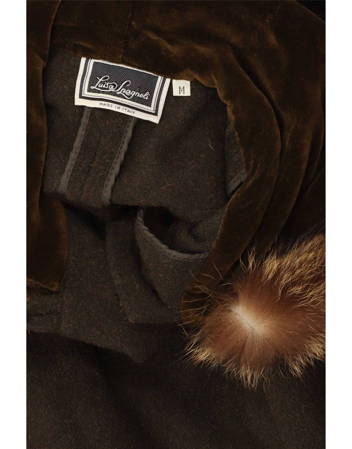Cappotto a mantella con cappuccio da uomo Luisa Spagnoli UK 38 Lana kaki media