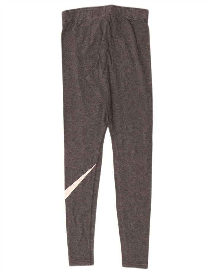 Leggings grafici da donna Nike UK 4 XS cotone grigio