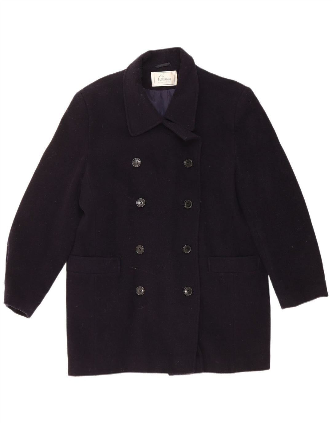 Cappotto doppiopetto da donna St. Bernard UK 14 grande lana blu navy