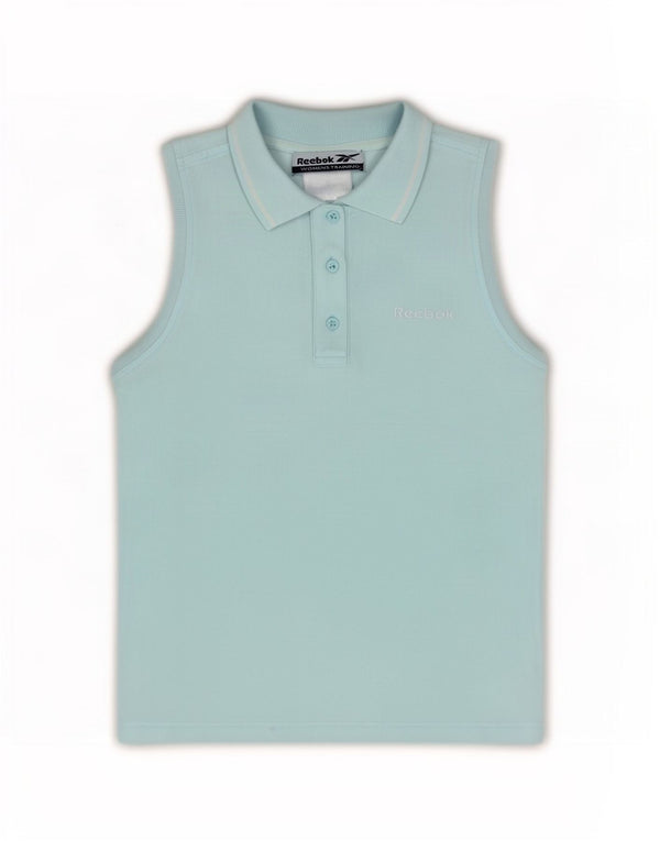 Polo senza maniche da donna Reebok UK 12 cotone blu medio
