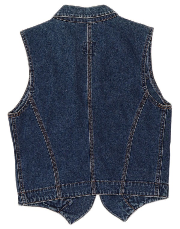 Gilet in denim da donna Dallas UK 10 piccolo cotone blu