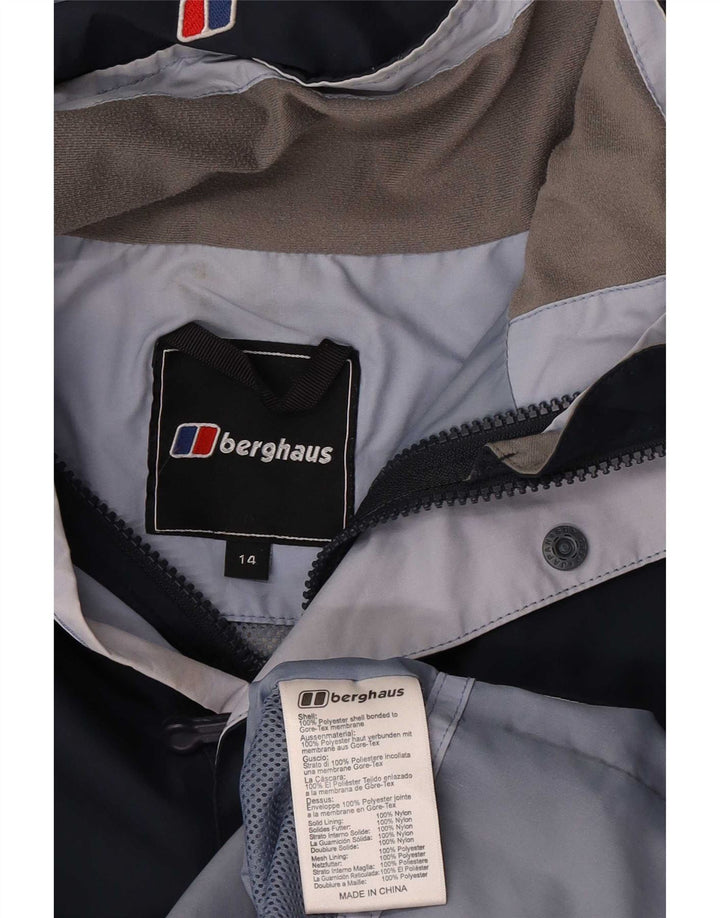 Giacca antipioggia da donna con cappuccio Berghaus UK 14 grande poliestere blu navy