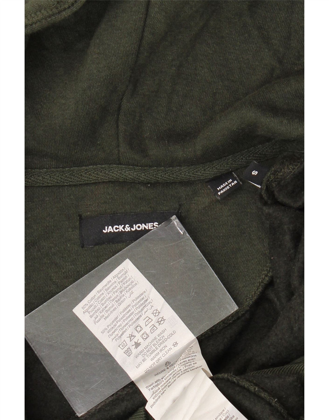 Maglione con cappuccio e zip da uomo Jack & Jones piccolo in cotone verde