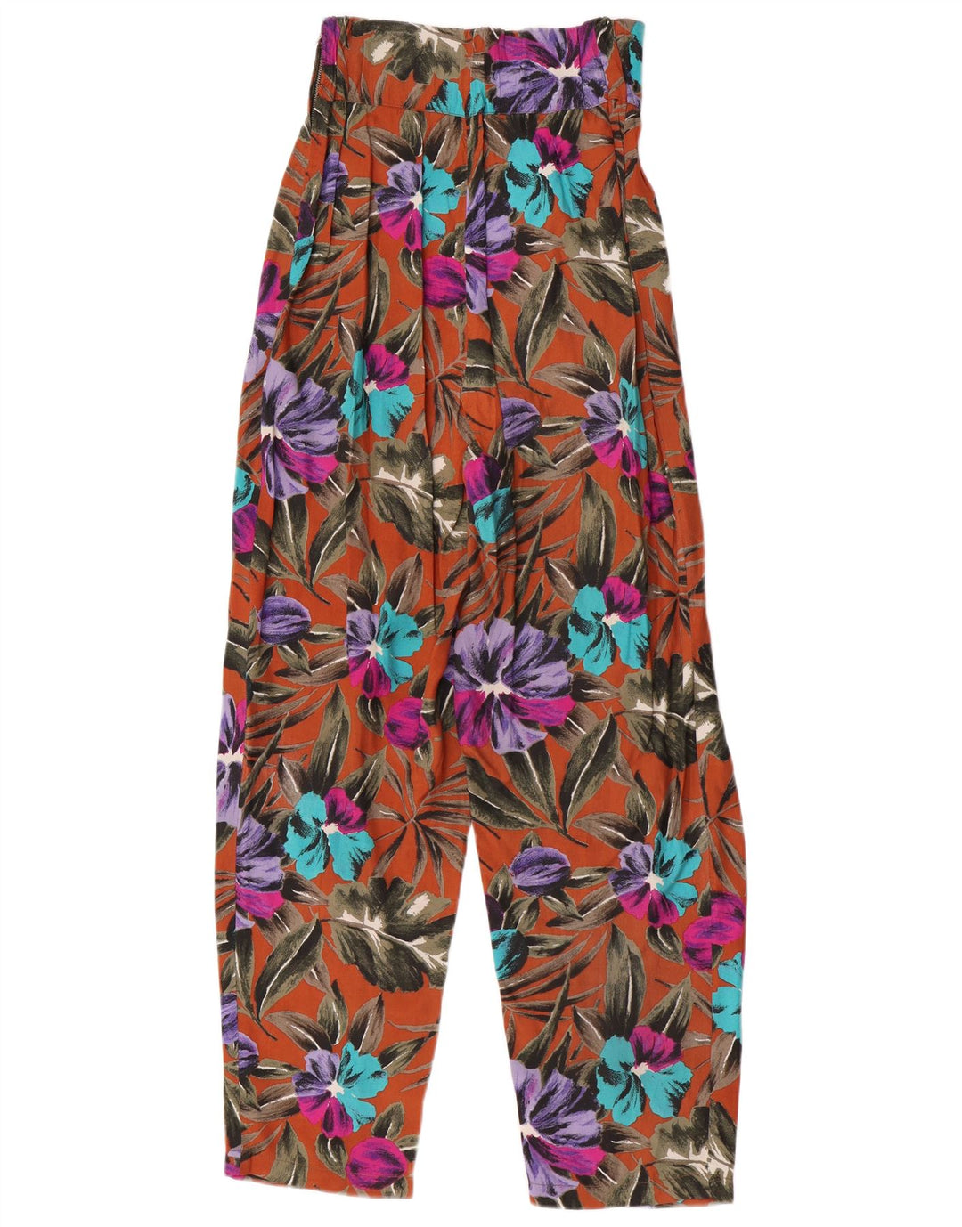 Pantaloni Harem vintage da donna W25 L29 floreale multicolore