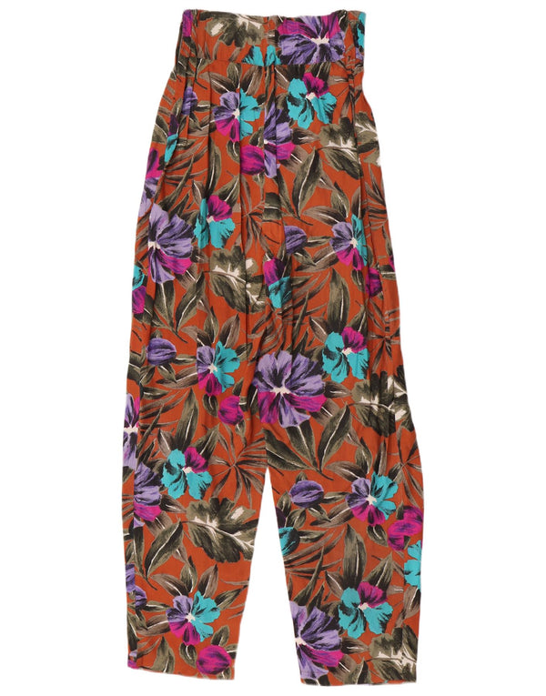 Pantaloni Harem vintage da donna W25 L29 floreale multicolore