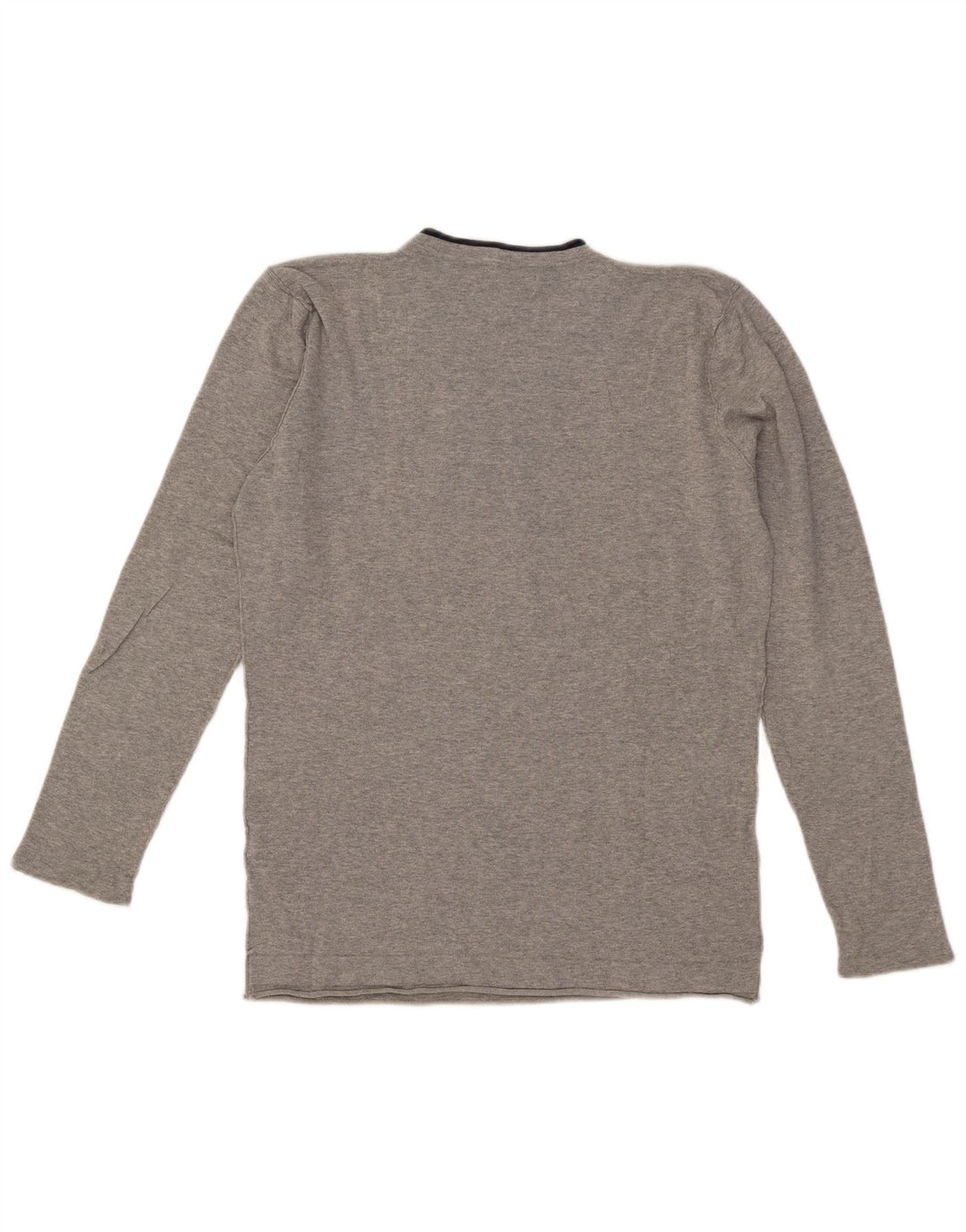 Maglione Zara da uomo con scollo a V grande in cotone grigio