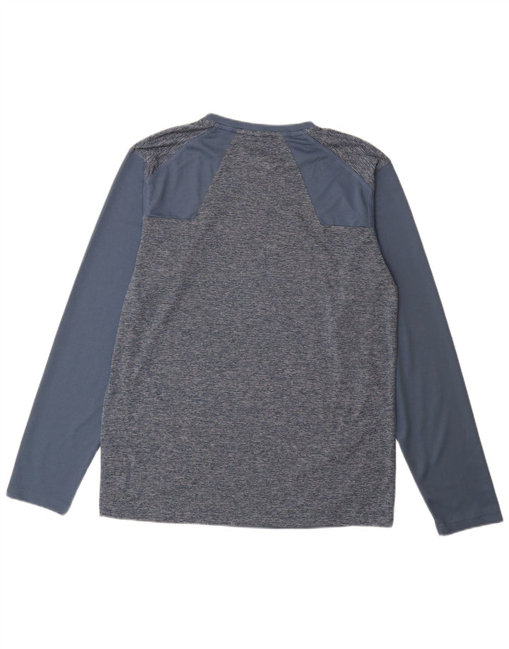 Mountain Warehouse Top da uomo a maniche lunghe in poliestere color block blu medio