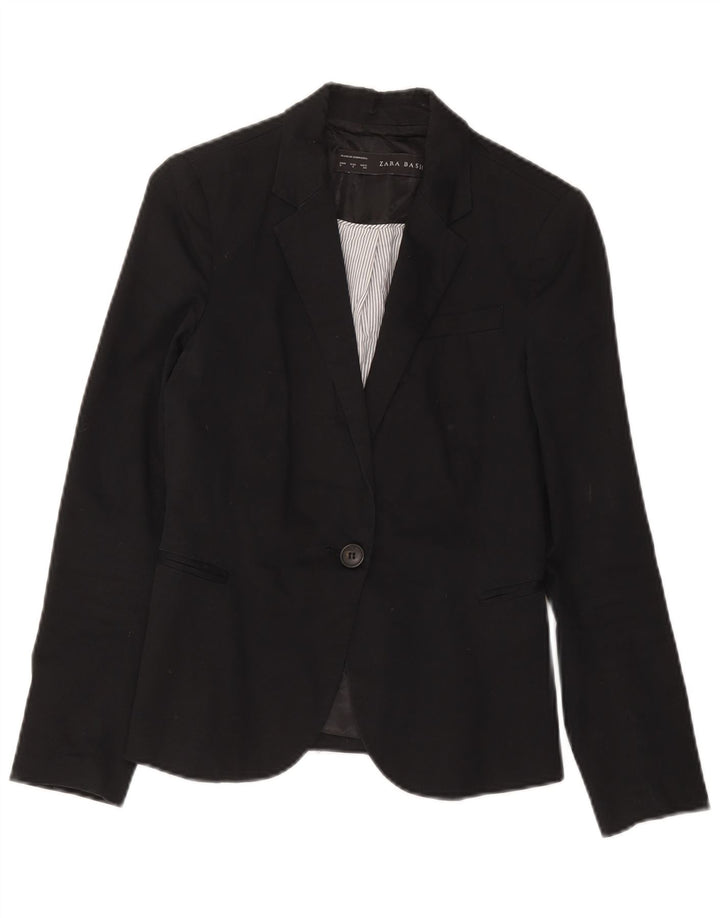 Giacca blazer a 1 bottone da donna Zara UK 10 piccola nera