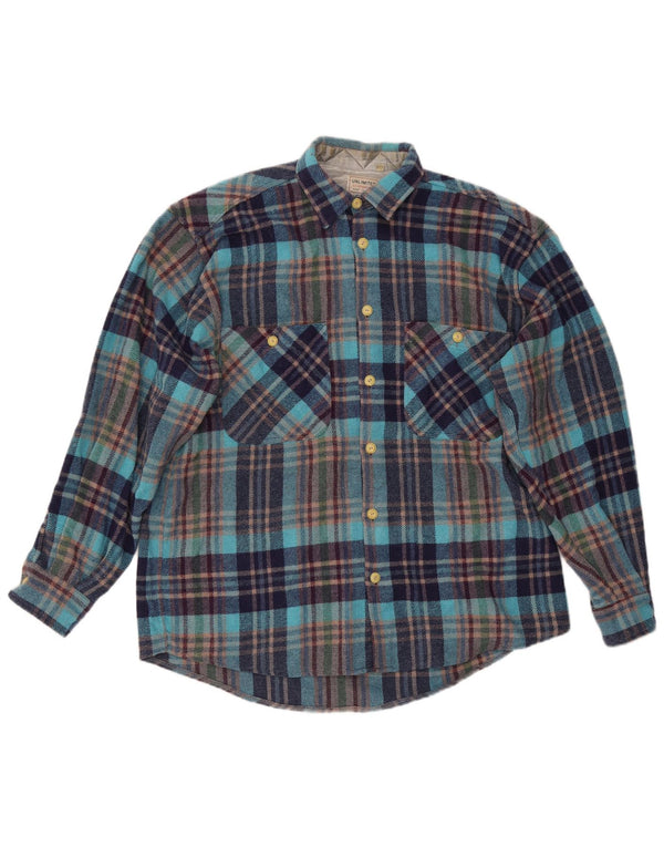 Camicia in flanella da boscaiolo a quadri da uomo illimitata XL poliestere scozzese blu