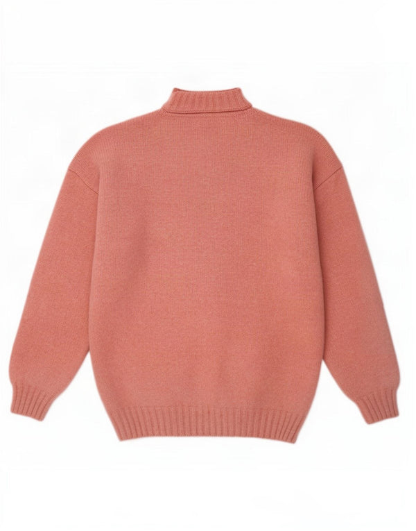 Maglione da donna Benetton con collo dolcevita UK 16 Large Pink Colourblock