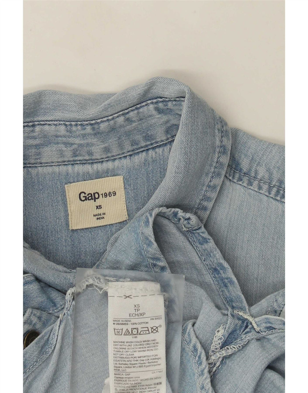 Camicia in denim oversize da donna Gap UK 6 XS Blu cotone