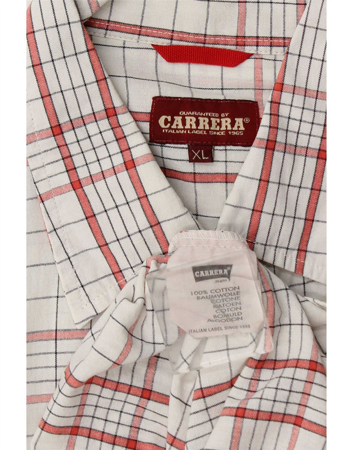 Camicia da uomo Carrera XL in cotone a quadri bianchi