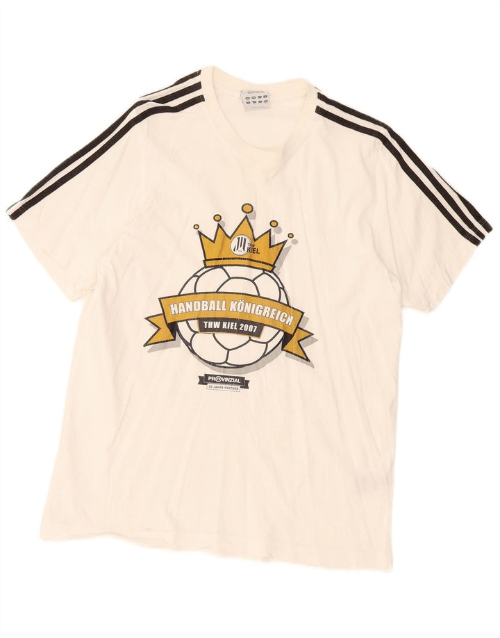 T-shirt grafica da uomo Adidas Top UK40/42 cotone bianco medio