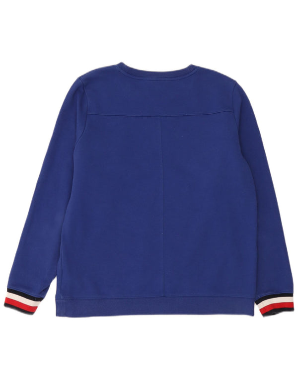 Tommy Hilfiger Donna Felpa Maglione UK 18 XL Blu Colourblock Cotone