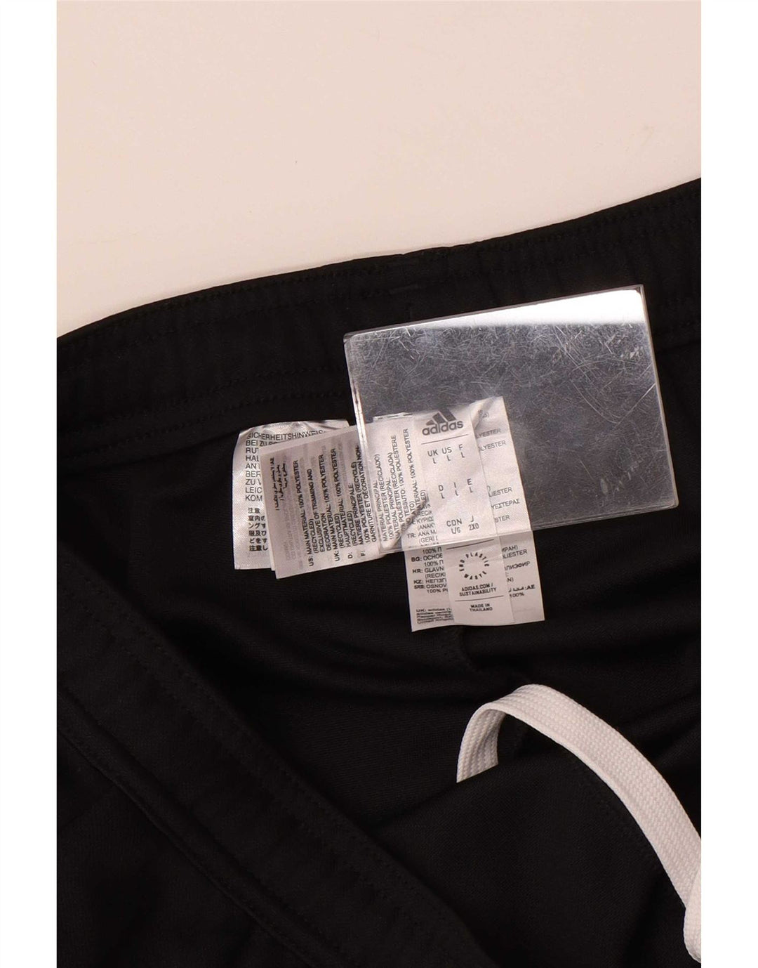 Pantaloni da tuta da uomo Adidas Large neri in poliestere