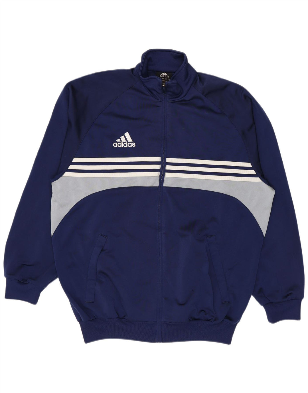 Giacca da tuta da uomo Adidas UK 38/40 Medium Blu Navy Colourblock