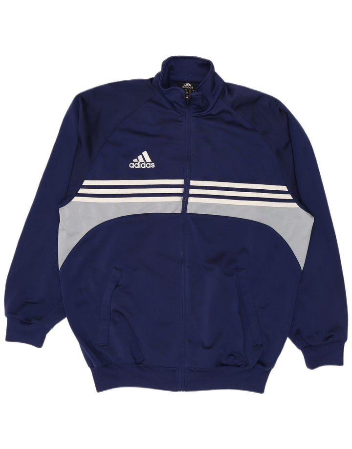 Giacca da tuta da uomo Adidas UK 38/40 Medium Blu Navy Colourblock