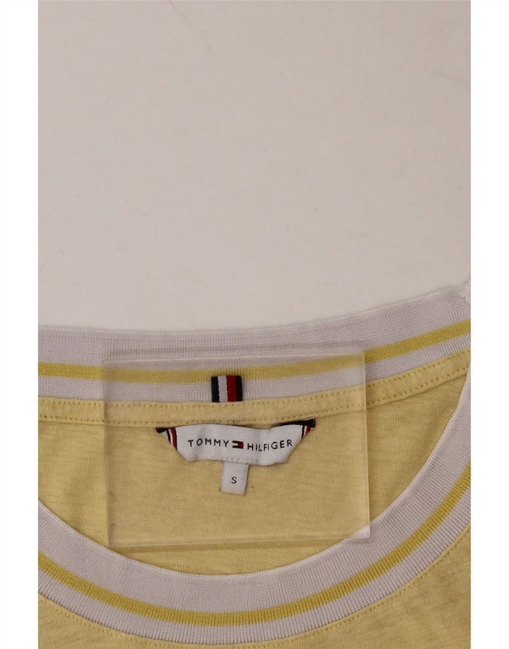 TOMMY HILFIGER Womens T-Shirt Top UK 10 Small Yellow