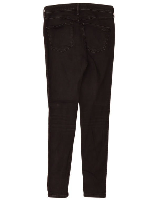 Jeans skinny con gambali a vita alta Hollister da donna W28 L30 cotone nero