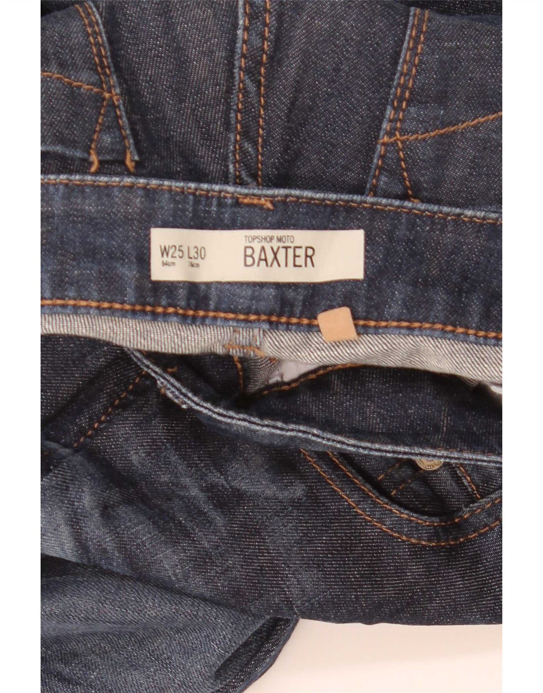 Topshop Donna Baxter Slim Jeans W25 L30 Cotone Blu Navy