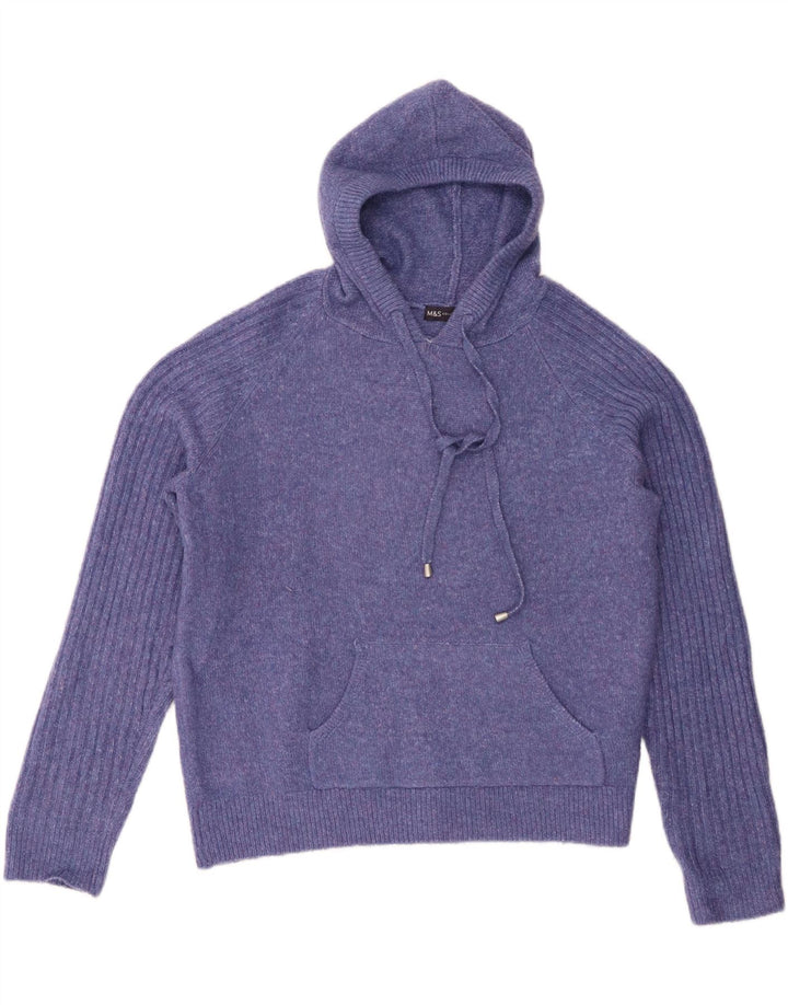 Maglione oversize con cappuccio da donna Marks & Spencer UK 14 Viola medio