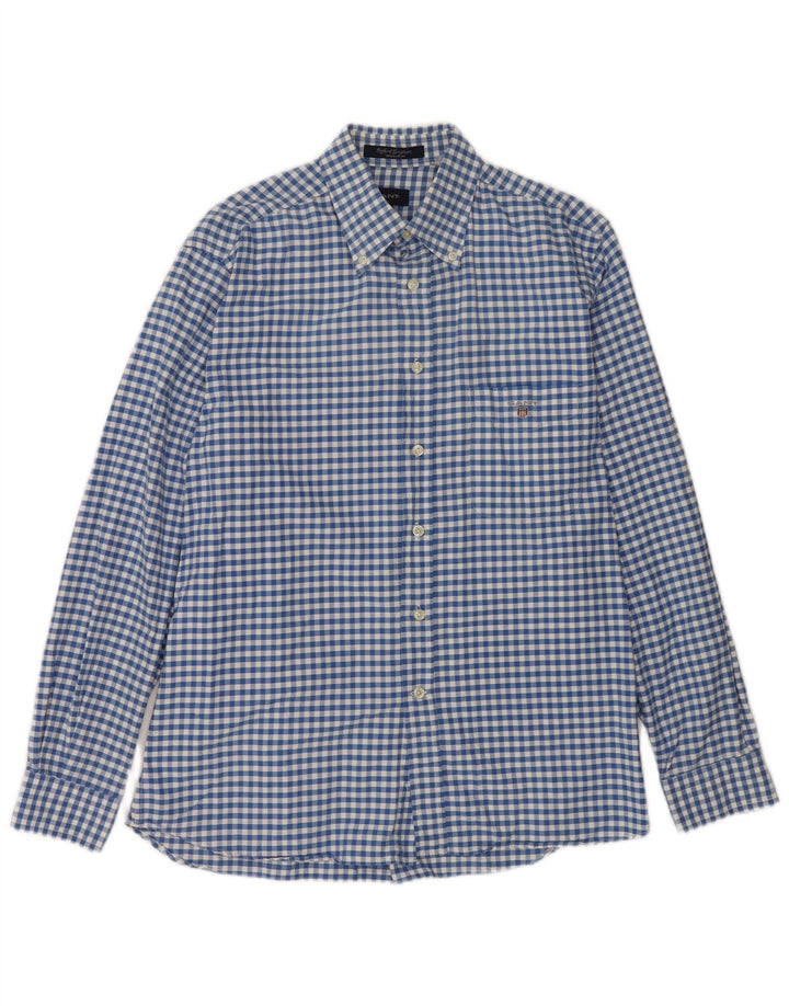 Camicia Gant da uomo vestibilità regolare in cotone a quadretti blu medio