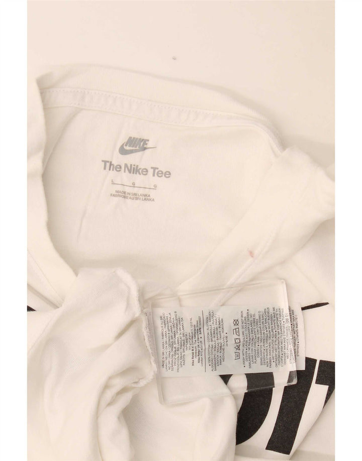 T-shirt grafica da uomo Nike Top grande in cotone bianco